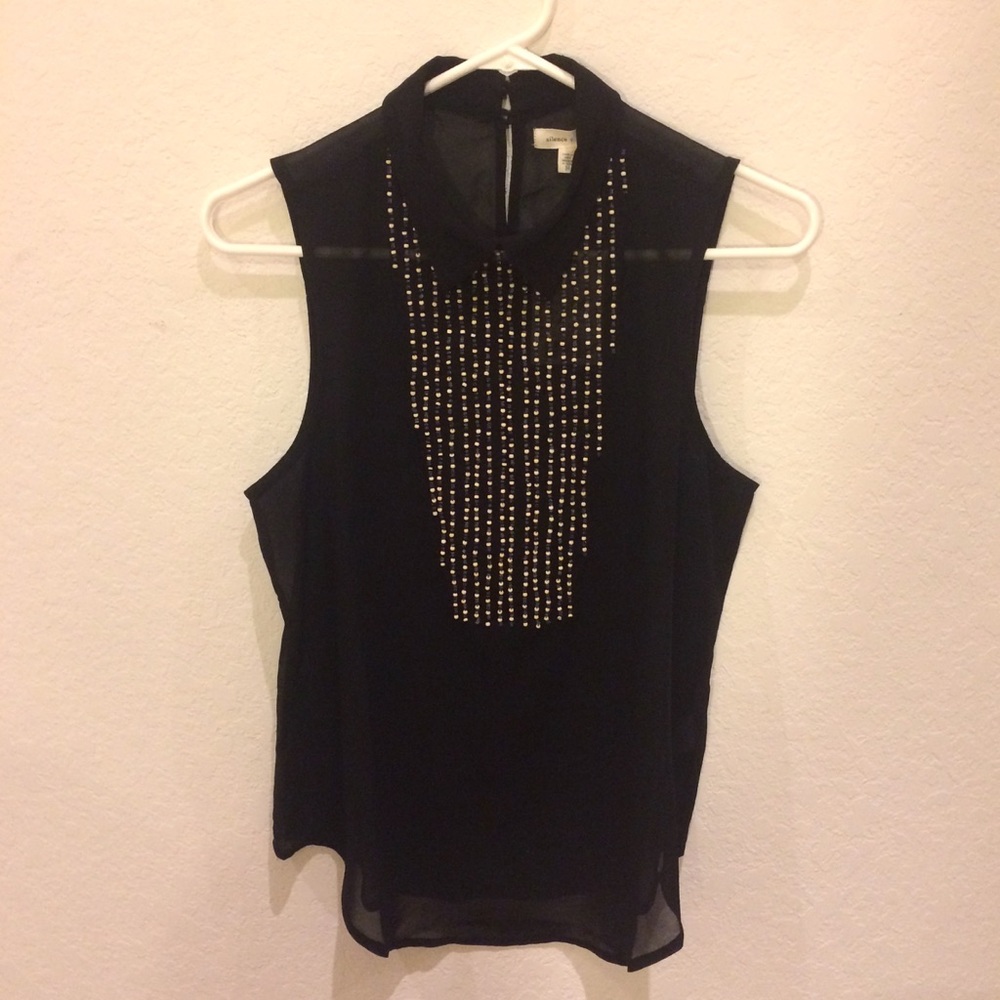 Sheer Detailed Collared Blouse NWT